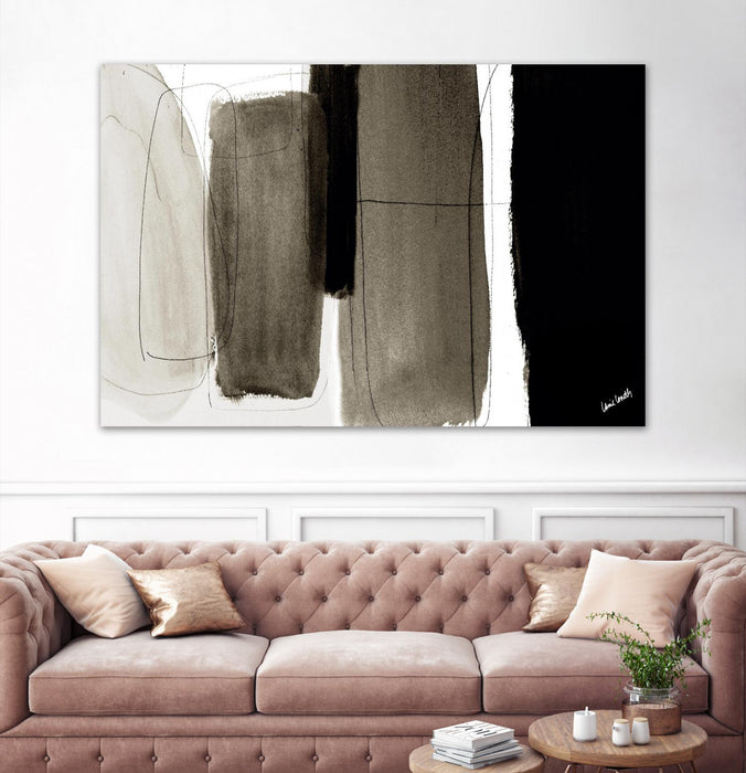 Œuvre d’art murale Giant Art « Dark Veil Abstract » 72 x 48