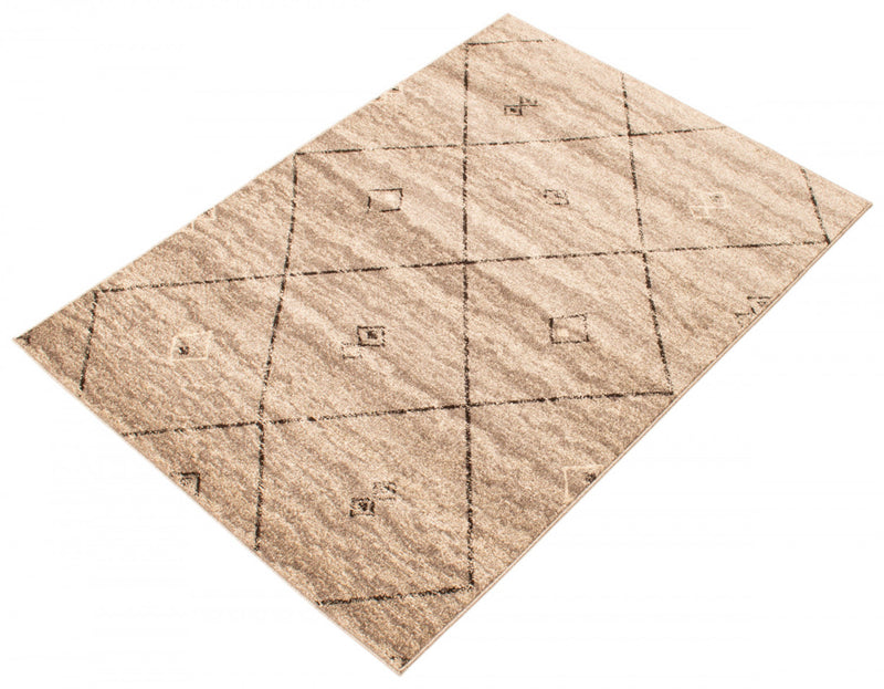 Tapis Grande, gris / brun, 3 pi 11 po X 5 pi 7 po
