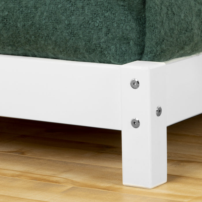 Sweedi Lit avec tête de lit maison Simple - Blanc solide