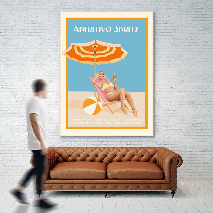 Œuvre d’art murale Giant Art « Aperitivo Spritz » 72 x 54