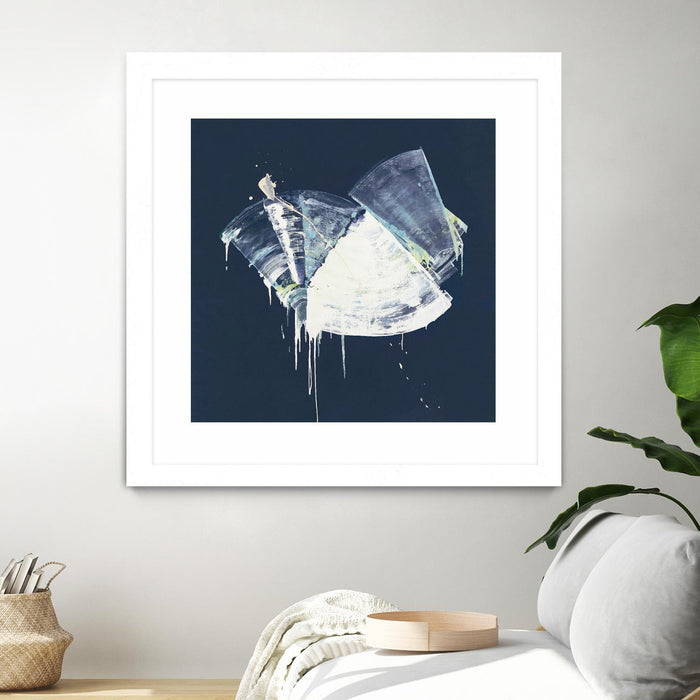 Œuvre d’art murale encadrée blanche et mate « Bells In Motion » 30 x 30