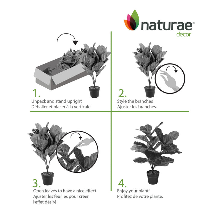 Ficus lyrata artificiel de 27 po en pot noir
