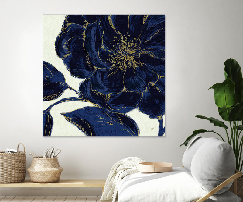 Œuvre d’art murale Giant Art « Indigo Garden Ii » 72 x 72