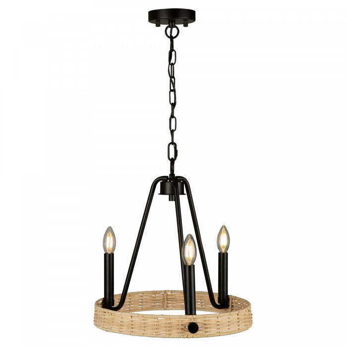 Lustre Perris noir à 3 ampoules