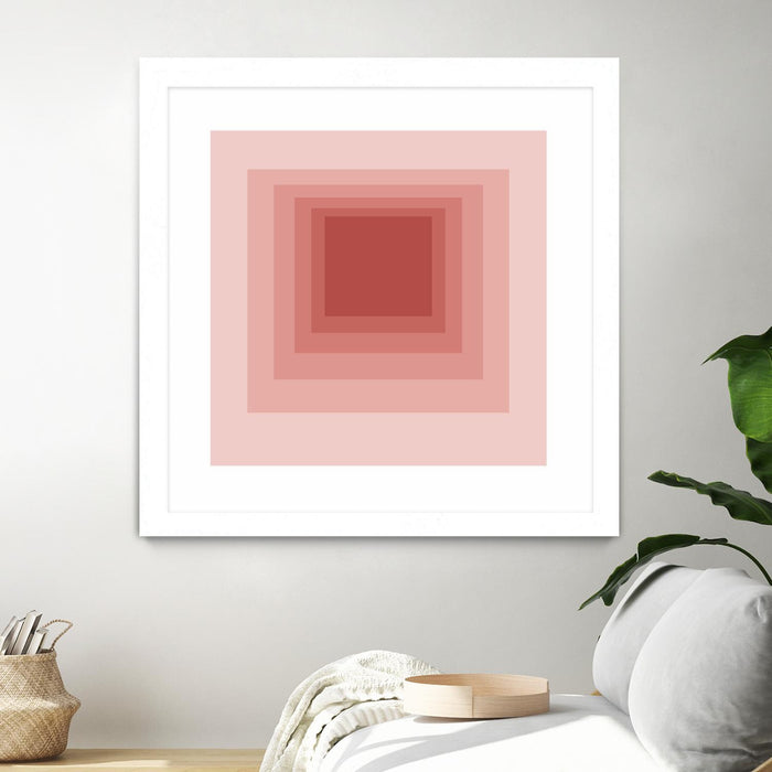 Œuvre d’art murale encadrée blanche et mate « After Josef O » 30 x 30