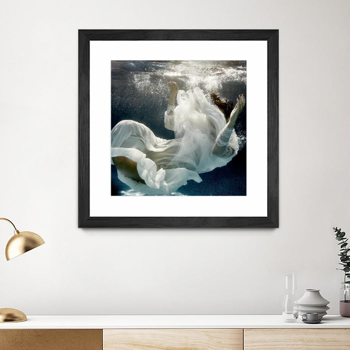 Œuvre d’art murale encadrée noire et mate « Float 3 » 36 x 36
