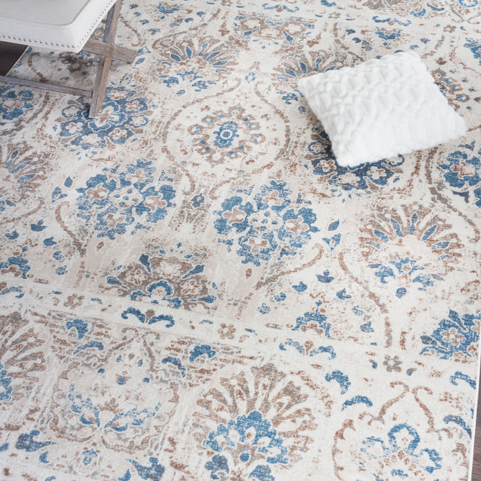 Carpette Shi Flora bleue 3 x 5