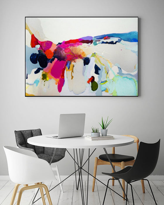 Œuvre d’art murale sur toile encadrée noire « Reach In Out » 36 x 24
