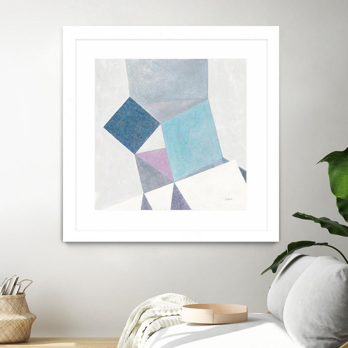 Œuvre d’art murale encadrée blanche et mate « Bay Bridge V1 » 36 x 36