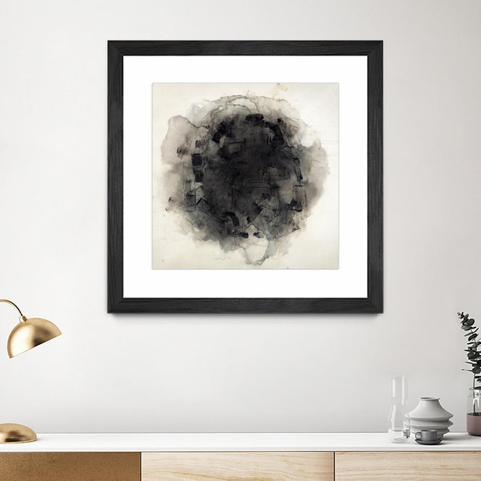 Œuvre d’art murale encadrée noire et mate « Positives And Negatives I » 36 x 36