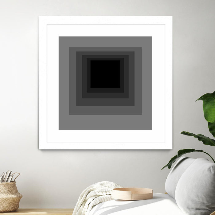 Œuvre d’art murale encadrée blanche et mate « After Josef A » 30 x 30