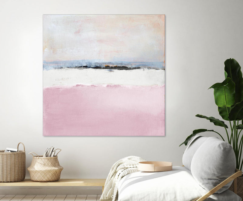 Œuvre d’art murale Giant Art « Pink Sea Abstract » 72 x 72
