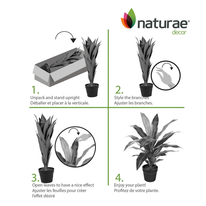 Dracaena artificiel de 25 po en pot noir