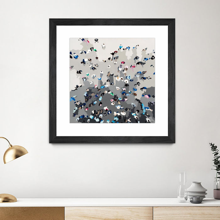 Œuvre d’art murale encadrée noire et mate « Crowd Sourcing » 36 x 36