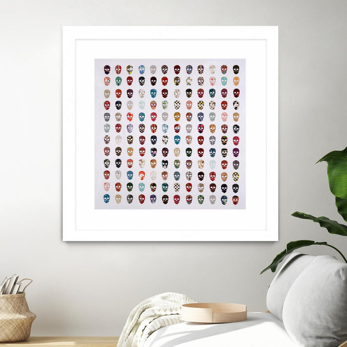 Œuvre d’art murale encadrée blanche et mate « Gorgeous Crowd » 30 x 30
