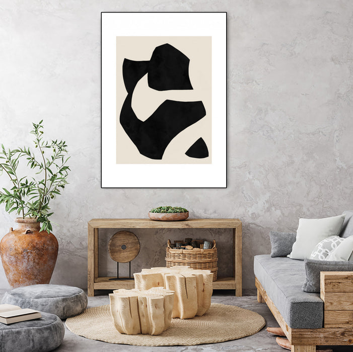 Œuvre d'art murale sur toile encadrée noire « Untilted » 30 x 40