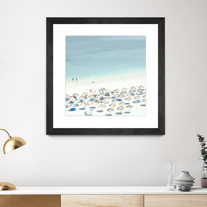 Œuvre d’art murale encadrée noire et mate « Sesimbra I » 30 x 30