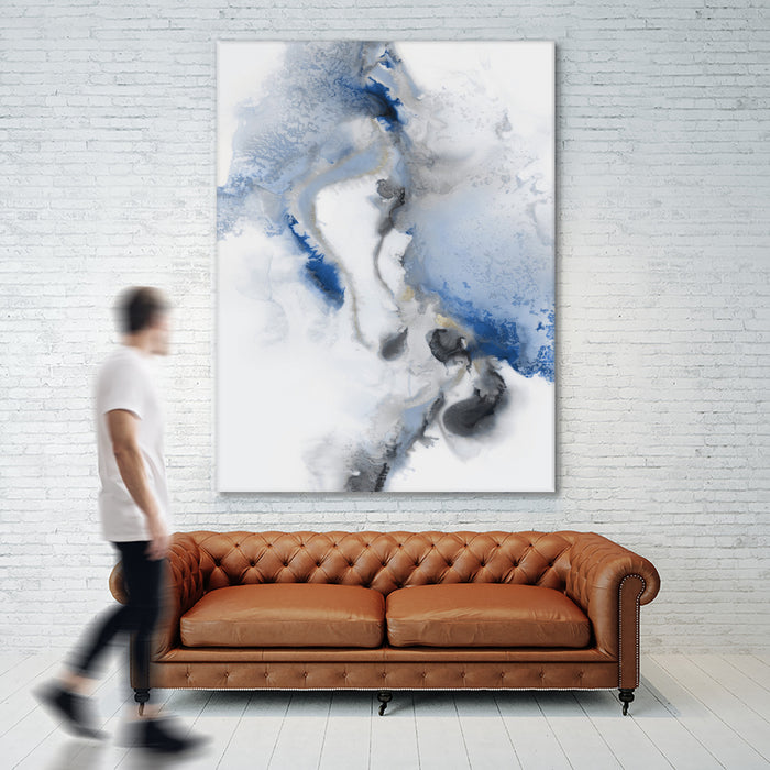 Œuvre d’art murale Giant Art « Watercolour Blue Ii » 72 x 54