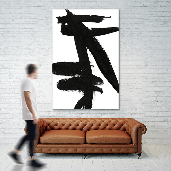 Œuvre d’art murale Giant Art « Composition In Black And White 9 » 72 x 48