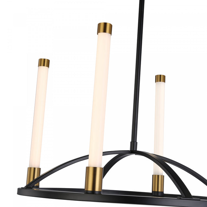 Lustre Infiniti noir et laiton mat à 4 ampoules à DEL intégrées