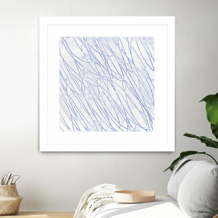 Œuvre d’art murale encadrée blanche et mate « Hula Ii » 30 x 30