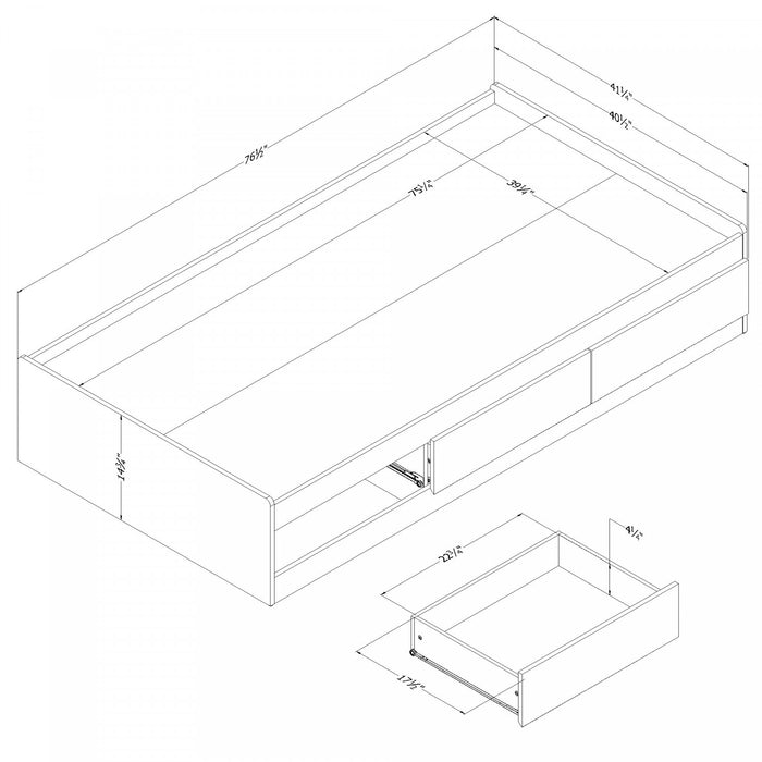 Lit matelot simple Hazen - pin blanc
