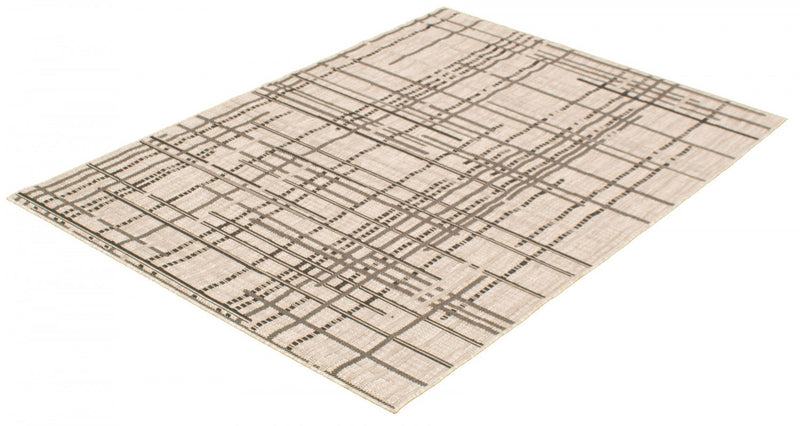 Carpette Sadie Burburry argent-noir - 5 pi 3 pox 7 pi 7 po