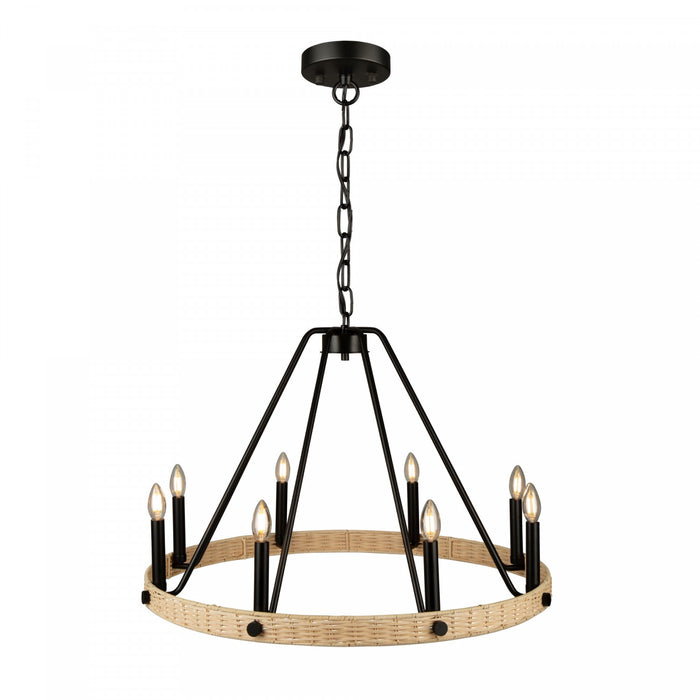 Lustre Perris noir à 8 ampoules