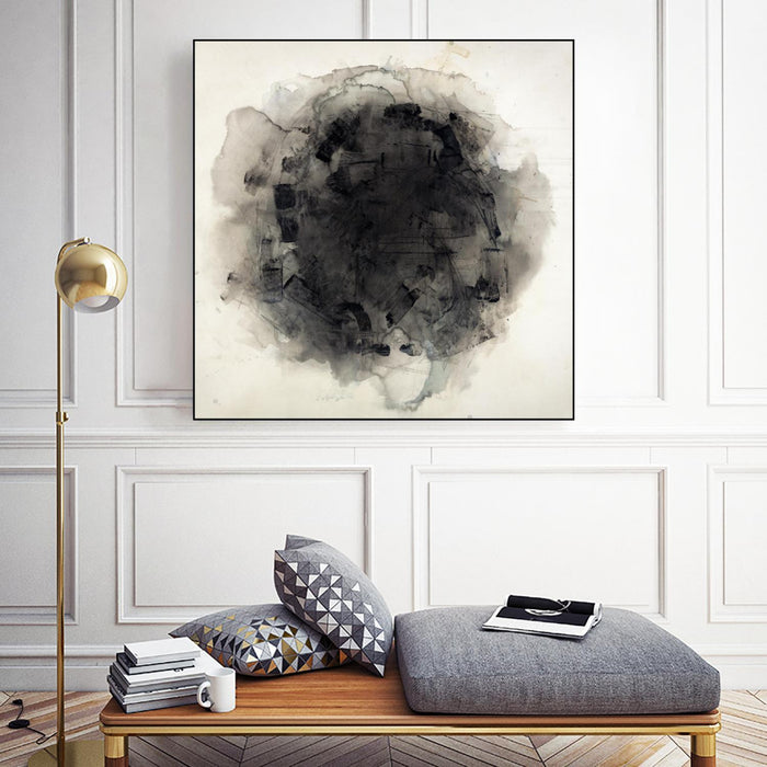 Œuvre d’art murale sur toile encadrée noire « Positives And Negatives I » 20 x 20