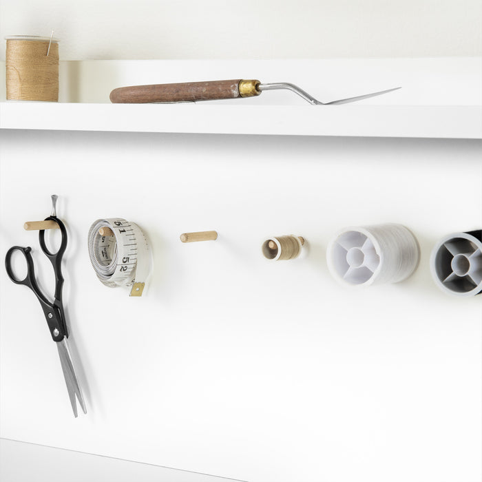 Table d’artisanat Crea avec crédence - blanc solide