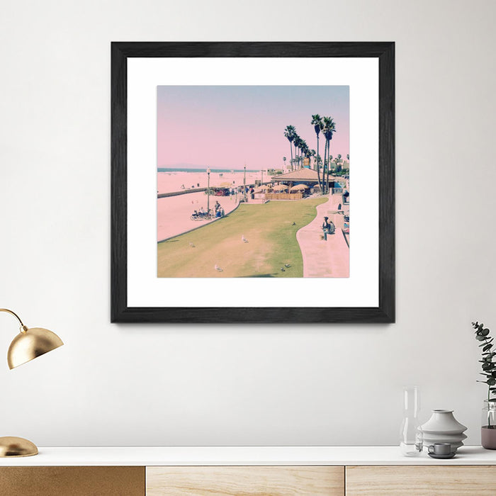Œuvre d’art murale encadrée noire et mate « Summer Days » 30 x 30