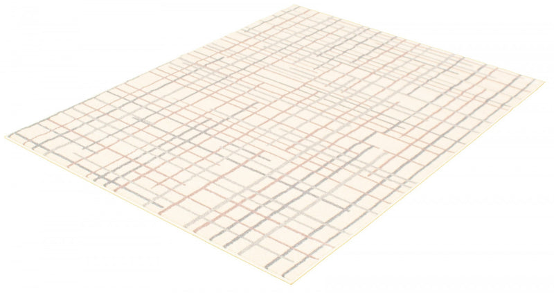 Carpette Taite crème-argent - 3 pi 11 pox 5 pi 7 po