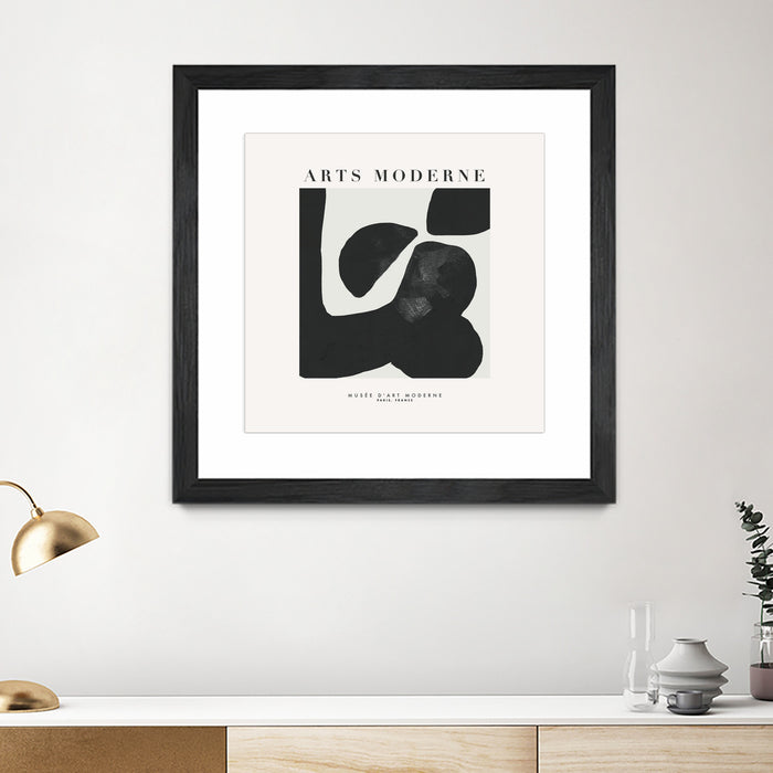 Œuvre d’art murale encadrée noire et mate « Art Moderne » 30 x 30