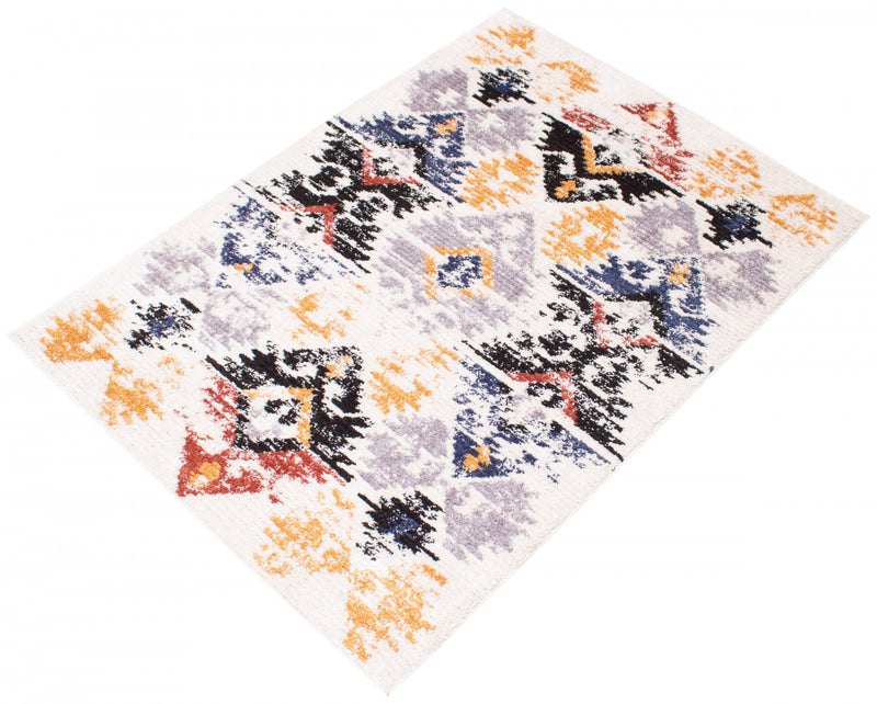 Carpette Paloma Kashkuli blanche - 3 pi 11 po x 5 pi 11 po