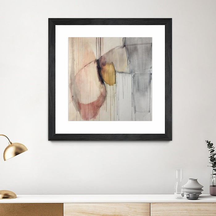 Œuvre d’art murale encadrée noire et mate « Trapped Silence » 36 x 36