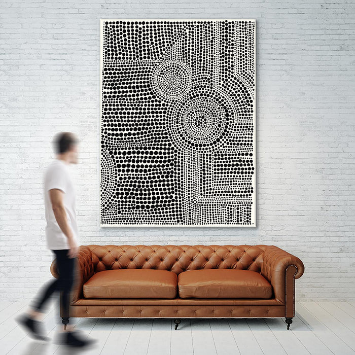 Œuvre d’art murale Giant Art « Clustered Dots A » 72 x 54