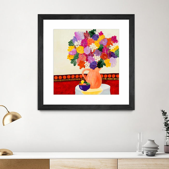 Œuvre d’art murale encadrée noire et mate « Taking In The Love » 30 x 30