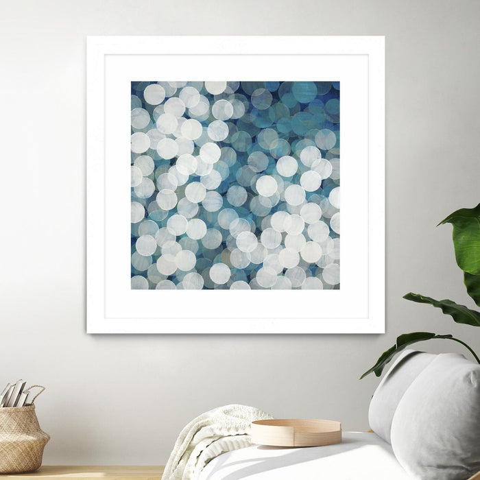 Œuvre d’art murale encadrée blanche et mate « Head In The Clouds » 30 x 30