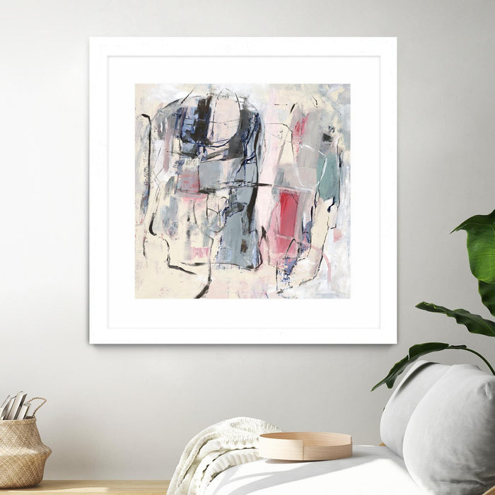 Œuvre d’art murale encadrée blanche et mate « Palpitation Monitor » 36 x 36
