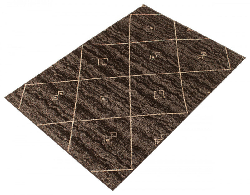 Tapis Grande Marron / Ivoire 6pi 7 po X 9pi 6po