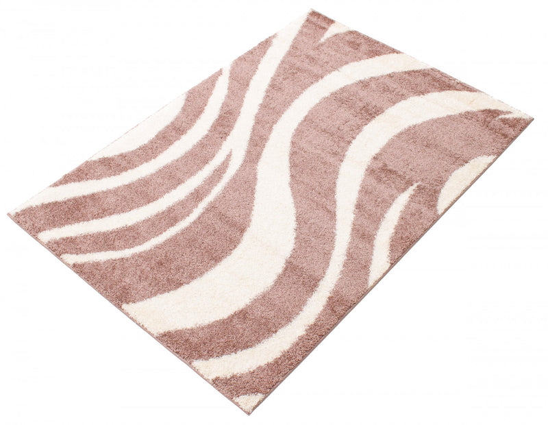 Carpette à poil long Luci rose 3 pi 11 po x 6 pi 0 po