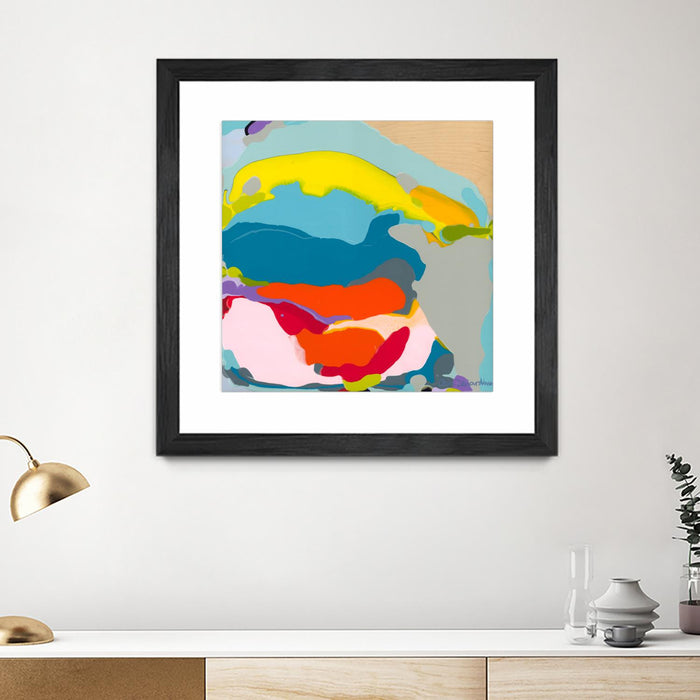 Œuvre d’art murale encadrée noire et mate « Free Falling » 36 x 36