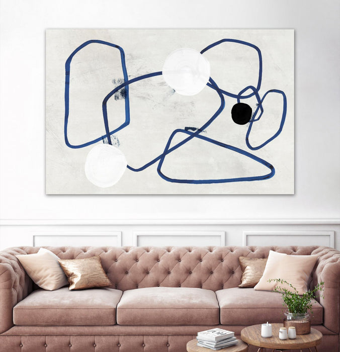 Œuvre d’art murale Giant Art « Midblue Ii » 72 x 48