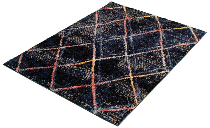 Carpette Makondo Abstract bleu marin - 8 pi 0 pox 10 pi 0 po