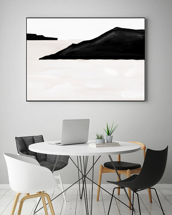 Œuvre d'art murale sur toile encadrée noire « Black Mountains » 36 x 24