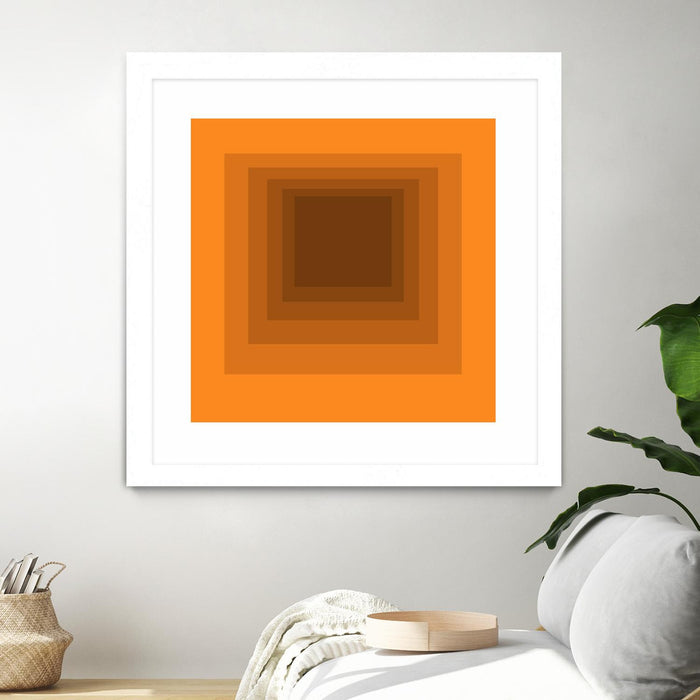 Œuvre d’art murale encadrée blanche et mate « After Josef F » 30 x 30