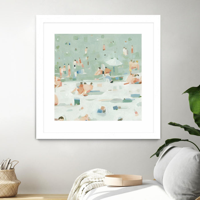 Œuvre d’art murale encadrée blanche et mate « Summer Confetti I » 36 x 36