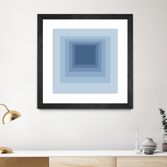 Œuvre d’art murale encadrée noire et mate « After Josef J » 30 x 30