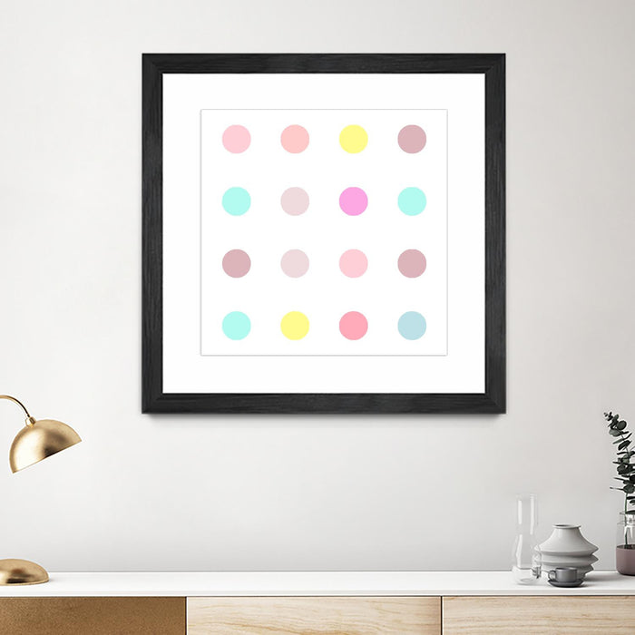 Œuvre d’art murale encadrée noire et mate « Pink Iv » 30 x 30