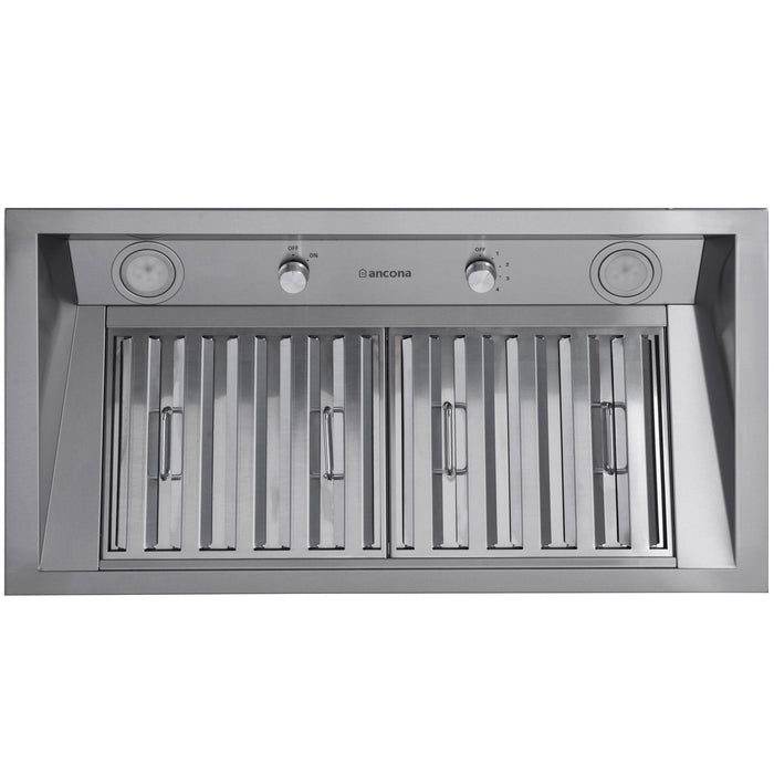 Insertion de hotte de cuisinière à conduit Ancona Pro de 28 po en acier inoxydable  - AN-1329